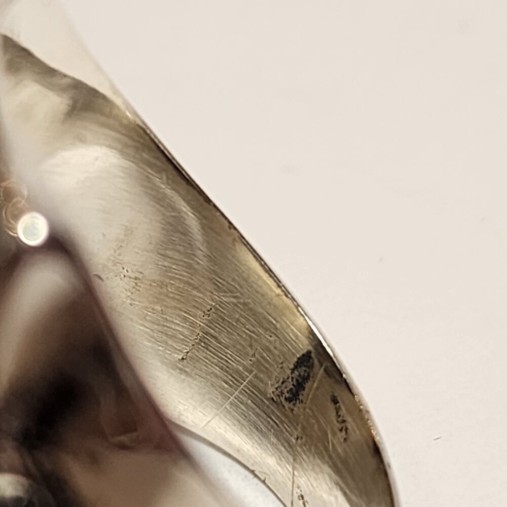 Vintage Silver Teardrop Stone Ring Size 10 - Picture 7 of 11